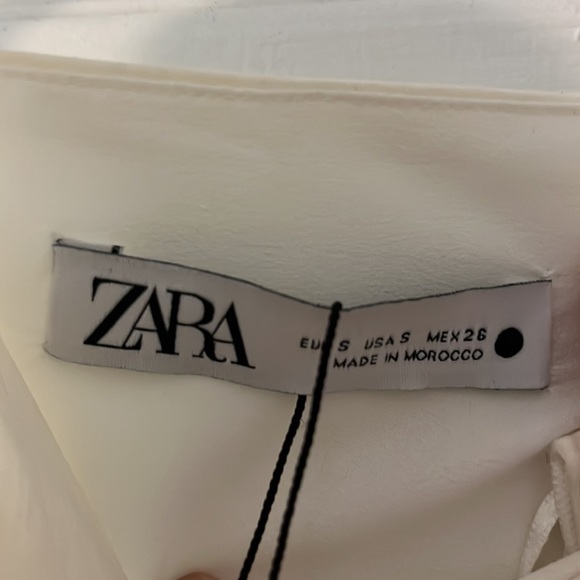 Zara Rustic Asymmetrical Dress Ivory NWT - Picture 6 of 6